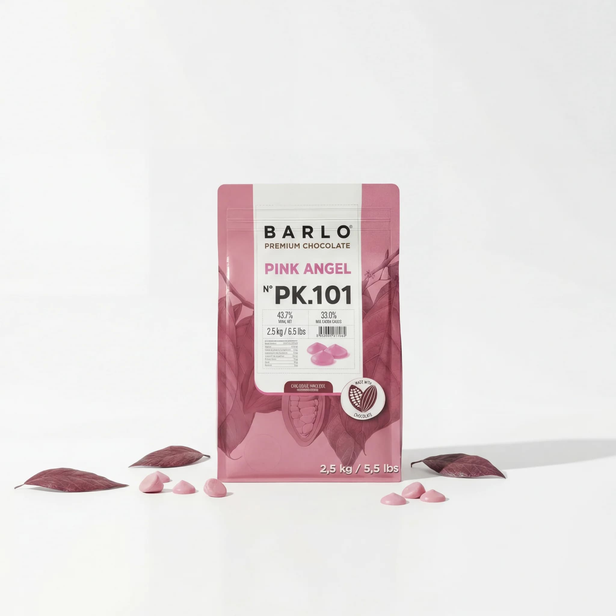Barlo PK101 Pink Angel Couverture Coin Chocolate 43.7%