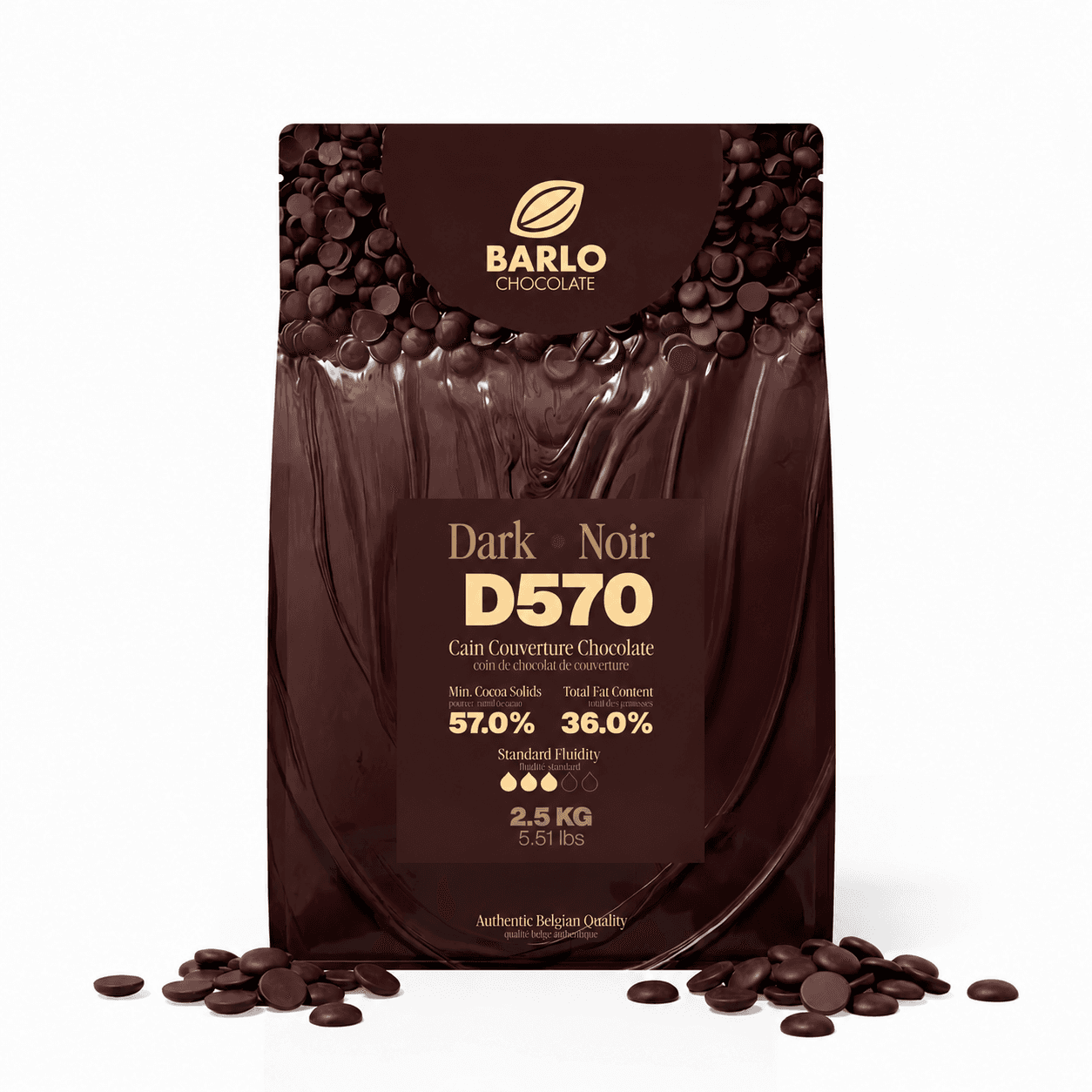 Chef Ceber D570 Dark Couverture Coin Chocolate 57% D570 Dark Couverture Coin Chocolate 57% Chocolate – Image 1