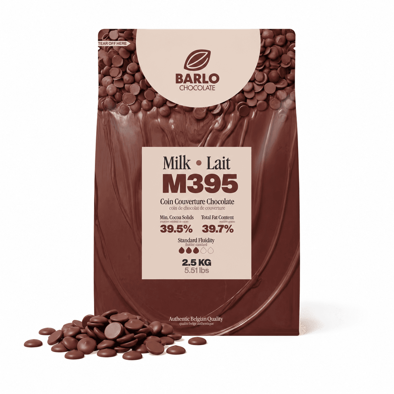 Chef Ceber M395 Milk Couverture Coin Chocolate 39.5% M395 Milk Couverture Coin Chocolate 39.5% Chocolate – Image 1