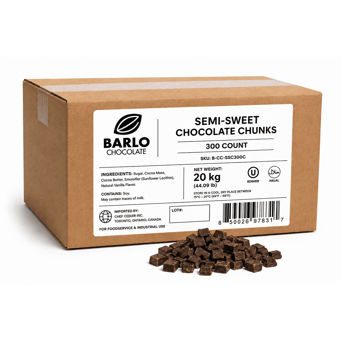 Barlo 300ct Dark Chocolate Chunks