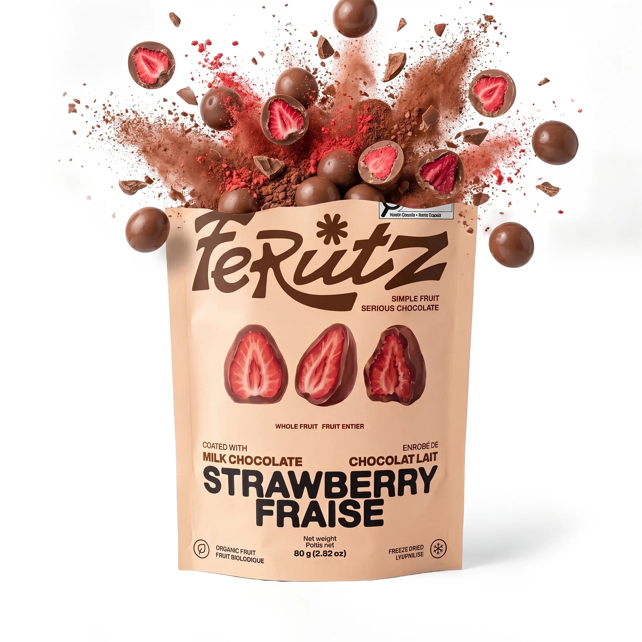 Chef Ceber Milk Chocolate Coated Freeze-Dried Strawberry Milk Chocolate Coated Freeze-Dried Strawberry Chocolate – Image 2