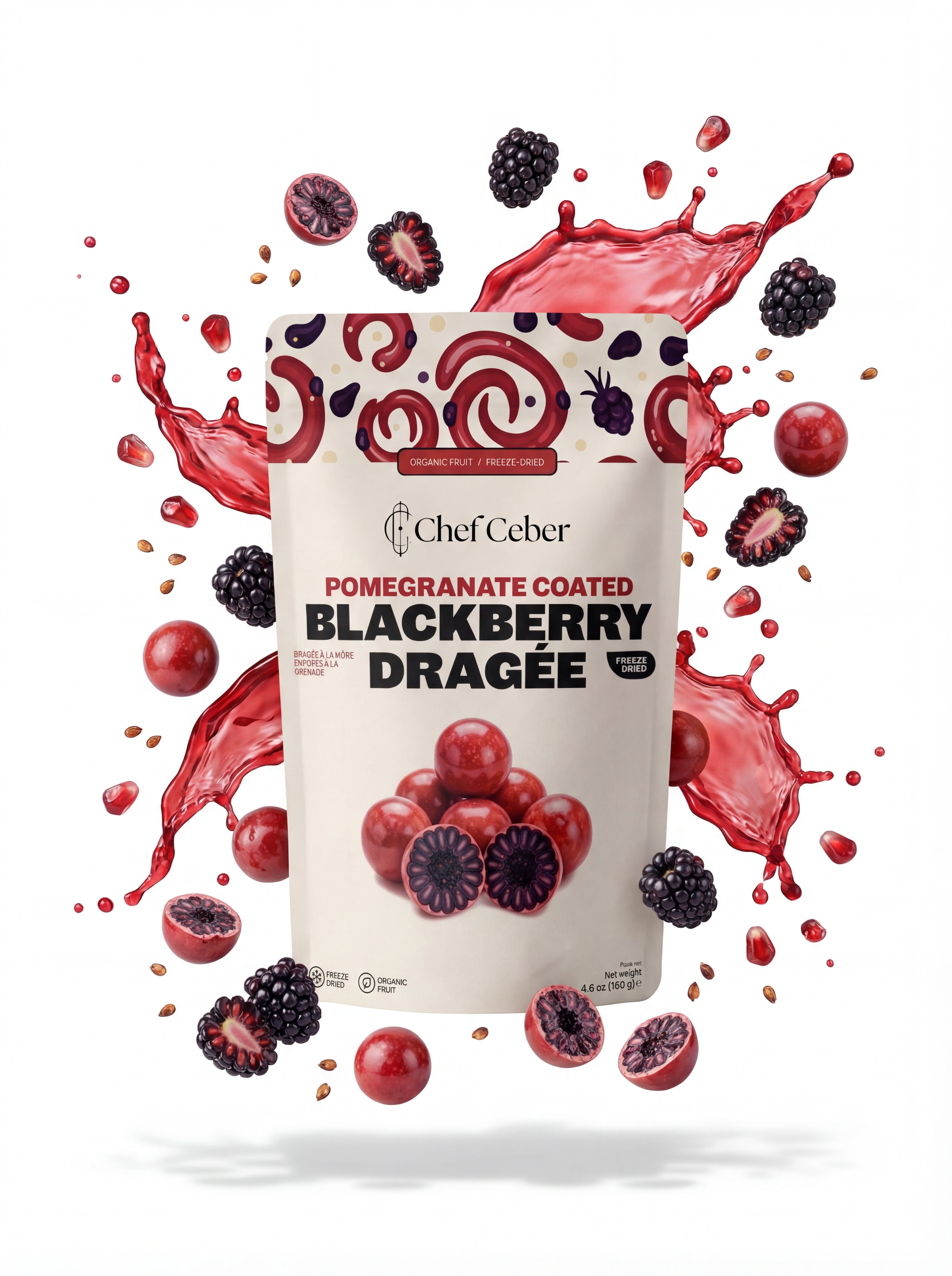 Chef Ceber Pomegranate Coated Freeze-Dried Blackberry Dragée Pomegranate Coated Freeze-Dried Blackberry Dragée Chocolate – Image 2