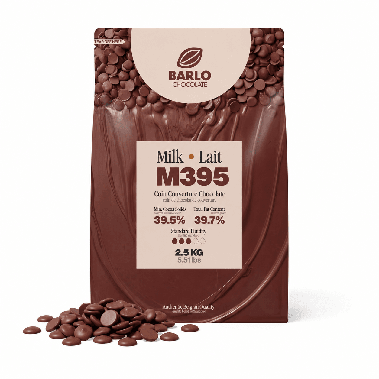 Chef Ceber M395 Milk Couverture Coin Chocolate 39.5% M395 Milk Couverture Coin Chocolate 39.5% Chocolate – Image 1