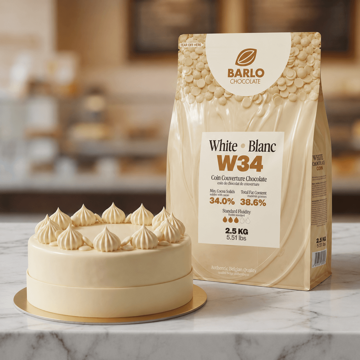 Chef Ceber W34 White Couverture Coin Chocolate 34% W34 White Couverture Coin Chocolate 34% Chocolate – Image 3