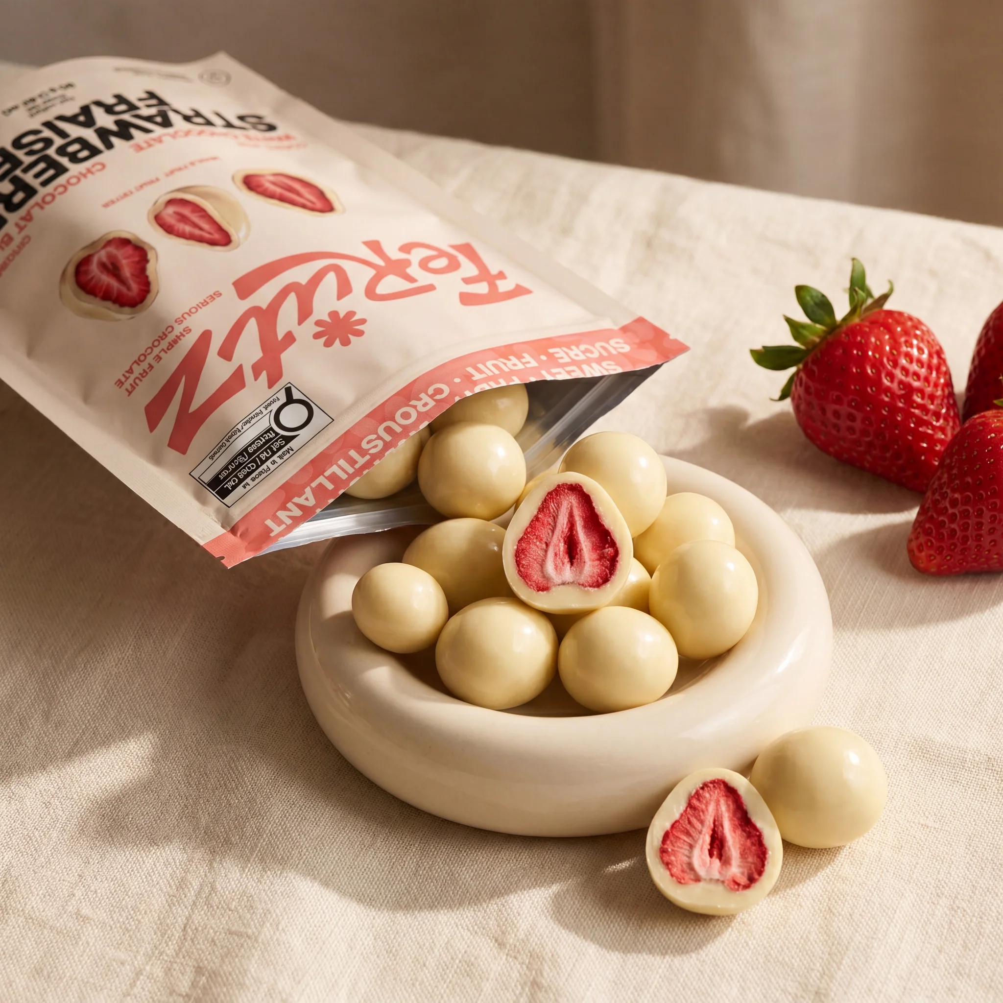 Chef Ceber Vriesgedroogde aardbei omhuld met witte chocolade Vriesgedroogde aardbei omhuld met witte chocolade Chocolate – Image 9
