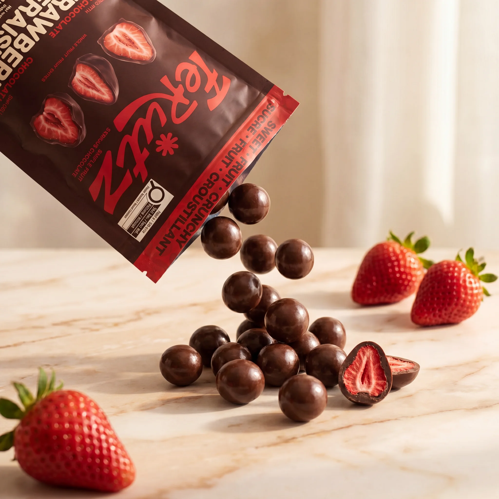 Chef Ceber Dark Chocolate Coated Freeze-Dried Strawberry Dark Chocolate Coated Freeze-Dried Strawberry Chocolate – Image 5