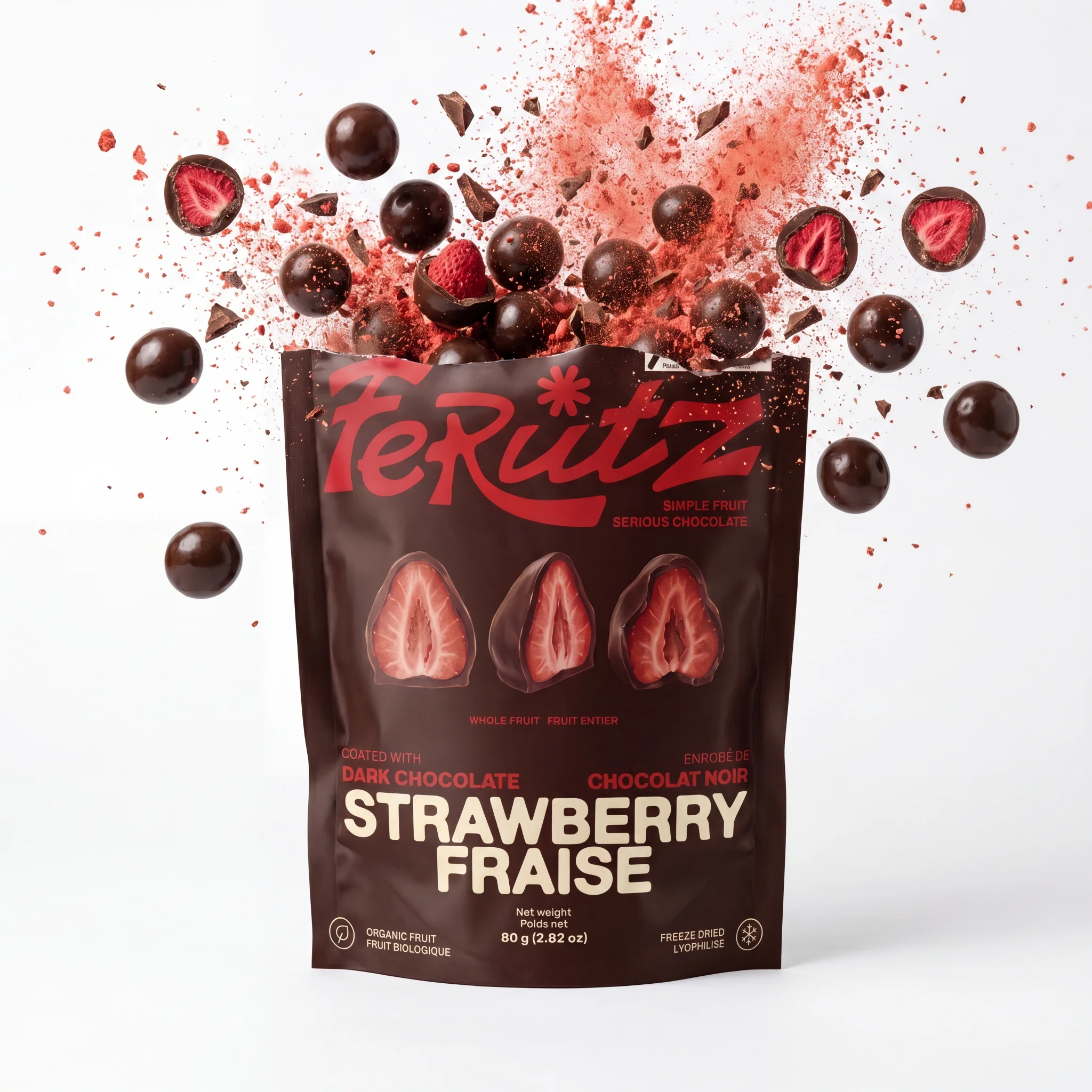 Chef Ceber Dark Chocolate Coated Freeze-Dried Strawberry Dark Chocolate Coated Freeze-Dried Strawberry Chocolate – Image 2
