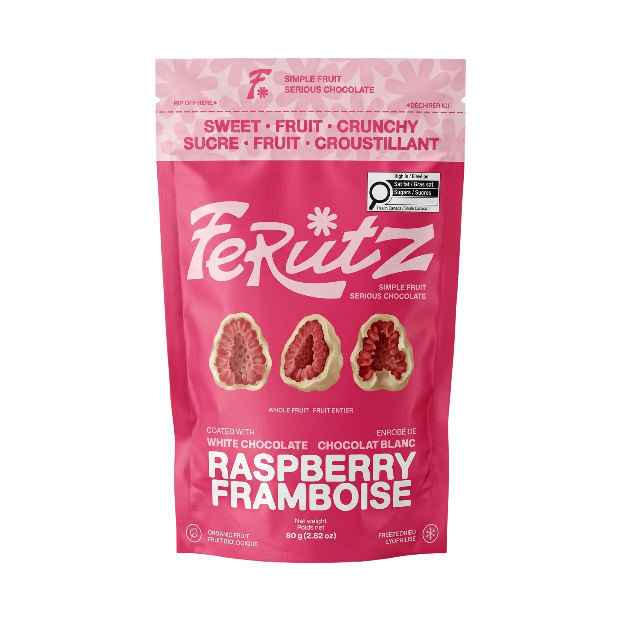 Chef Ceber White Chocolate Coated Freeze-Dried Raspberry White Chocolate Coated Freeze-Dried Raspberry Chocolate – Image 1