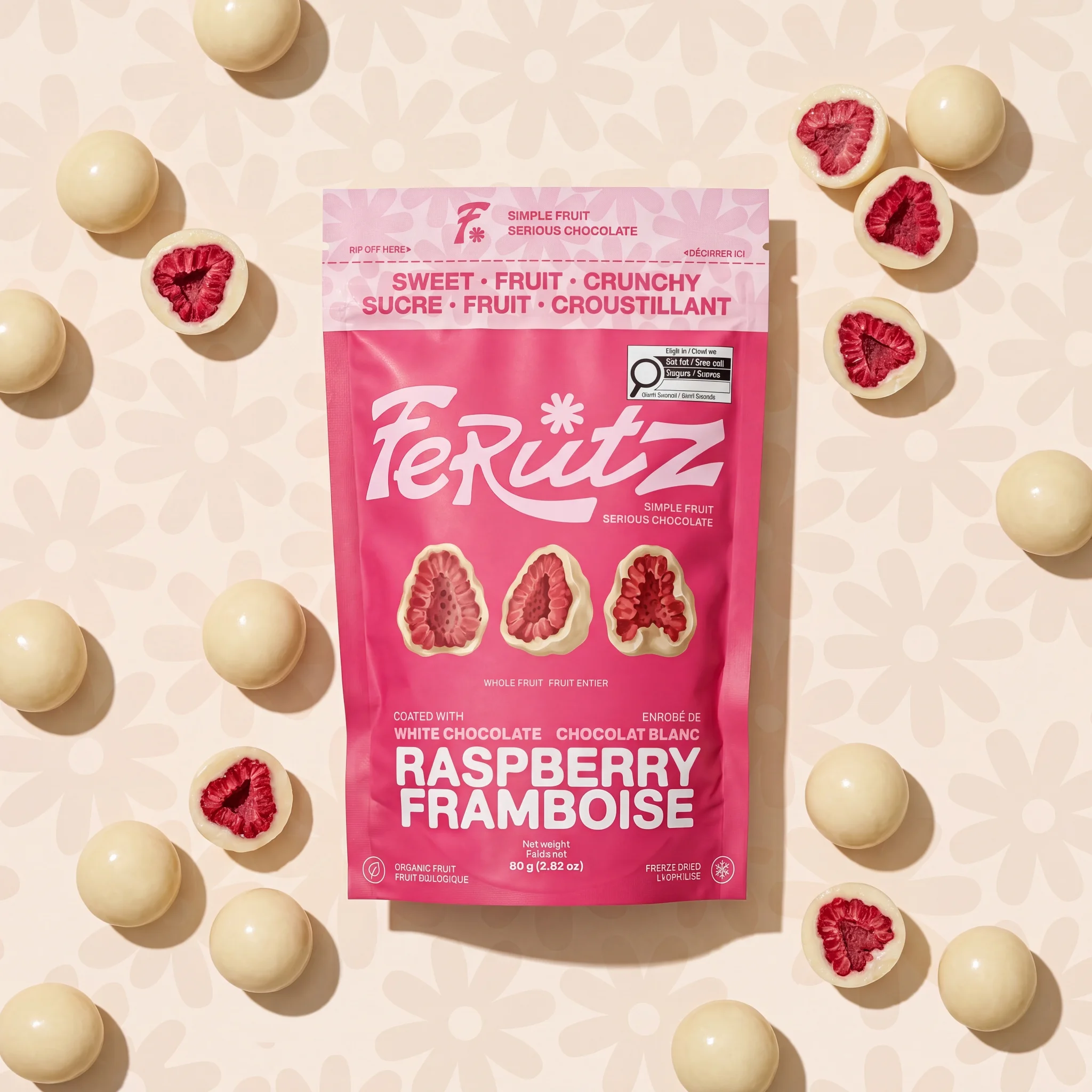 Chef Ceber White Chocolate Coated Freeze-Dried Raspberry White Chocolate Coated Freeze-Dried Raspberry Chocolate – Image 3