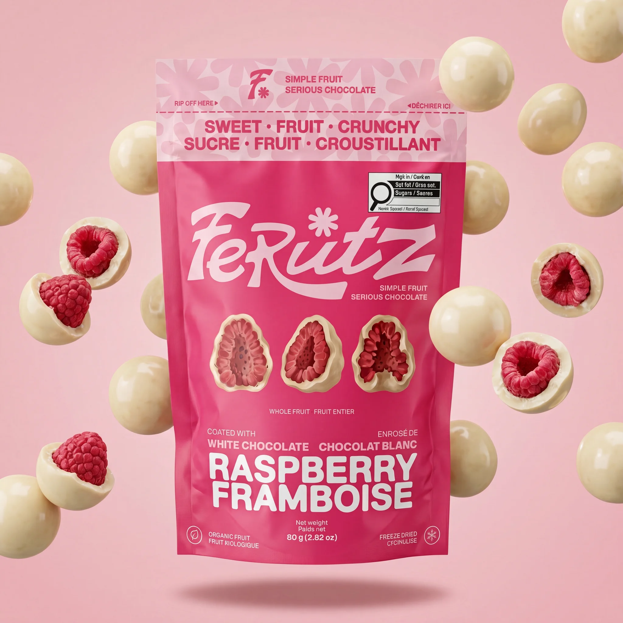 Chef Ceber White Chocolate Coated Freeze-Dried Raspberry White Chocolate Coated Freeze-Dried Raspberry Chocolate – Image 6