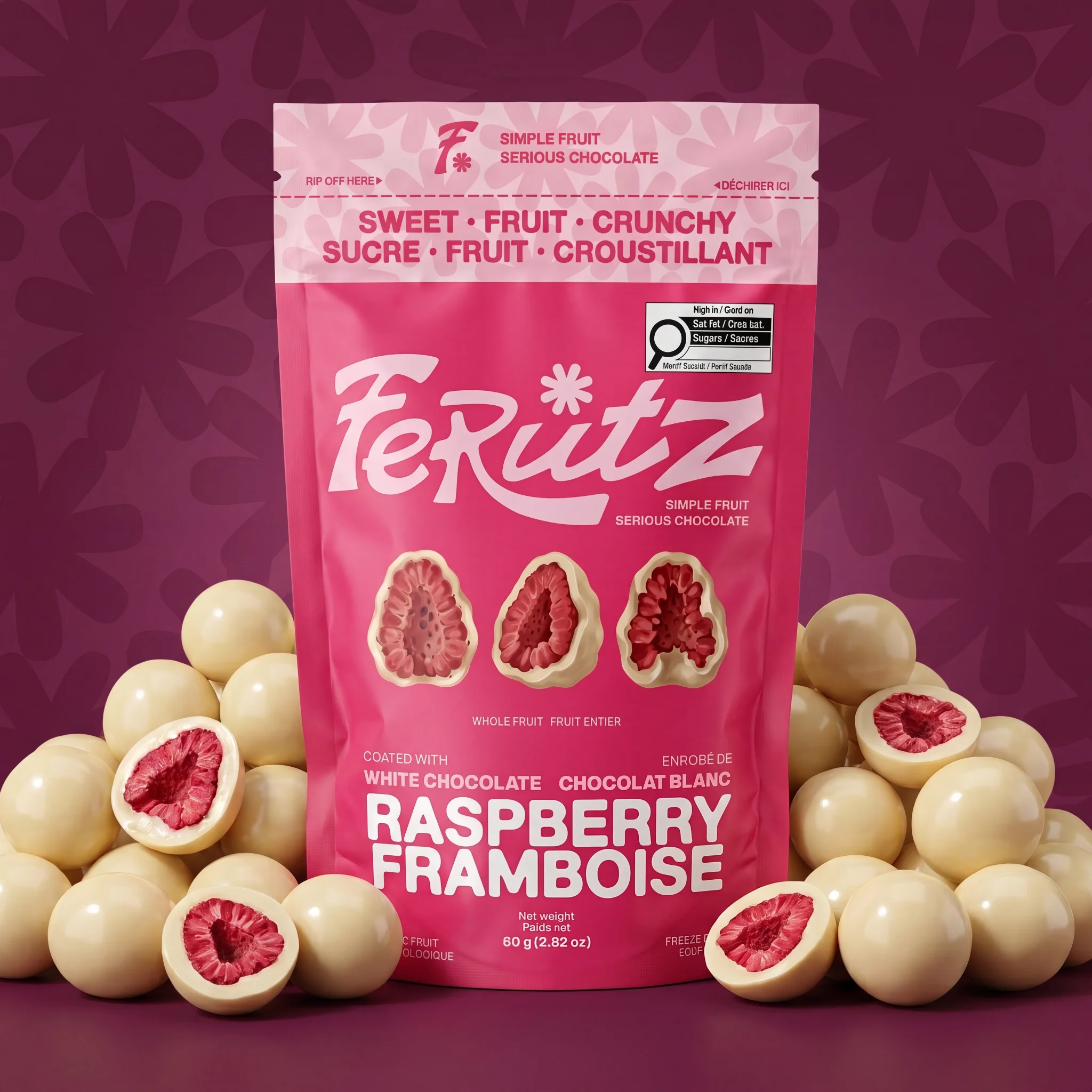 Chef Ceber White Chocolate Coated Freeze-Dried Raspberry White Chocolate Coated Freeze-Dried Raspberry Chocolate – Image 8