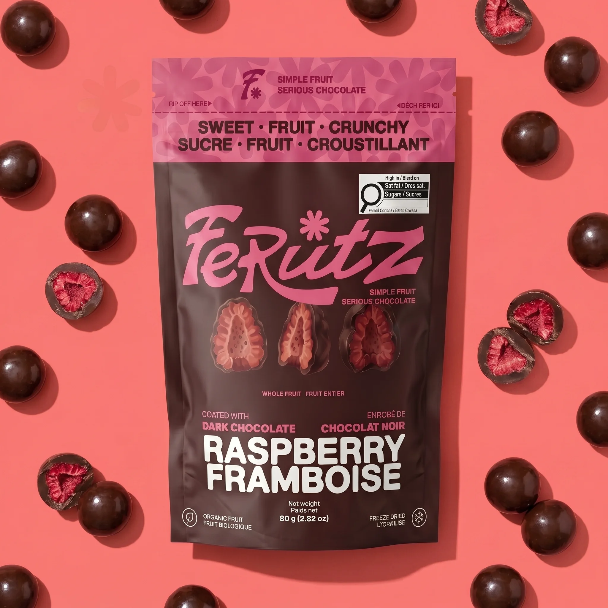 Chef Ceber Dark Chocolate Coated Freeze-Dried Raspberry Dark Chocolate Coated Freeze-Dried Raspberry Chocolate – Image 4