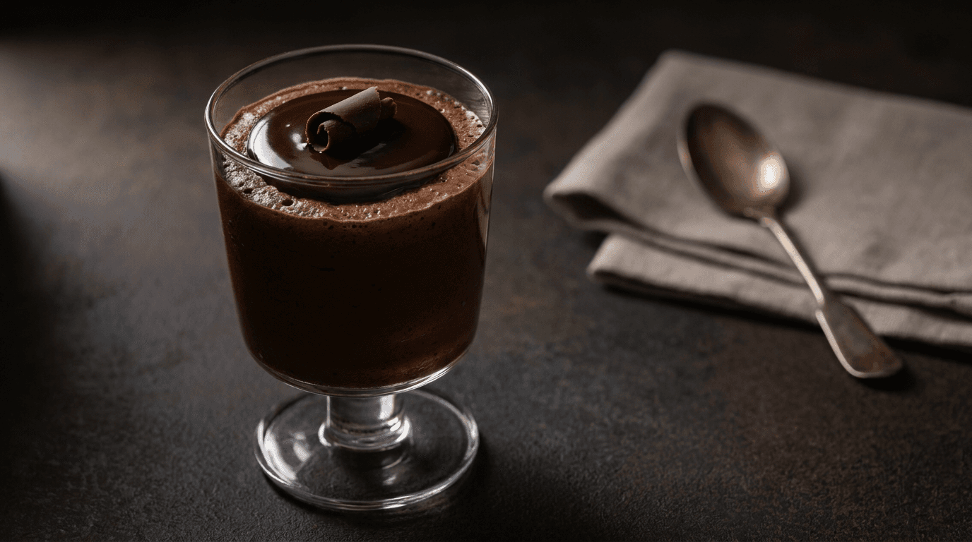 Chef Ceber Blog – মসৃণ ডার্ক চকলেট মুস – মাত্র চার উপকরণে তৈরি ডার্ক চকলেট মুস—৫৭% কোকোর গভীর তীব্রতা আর মেঘের