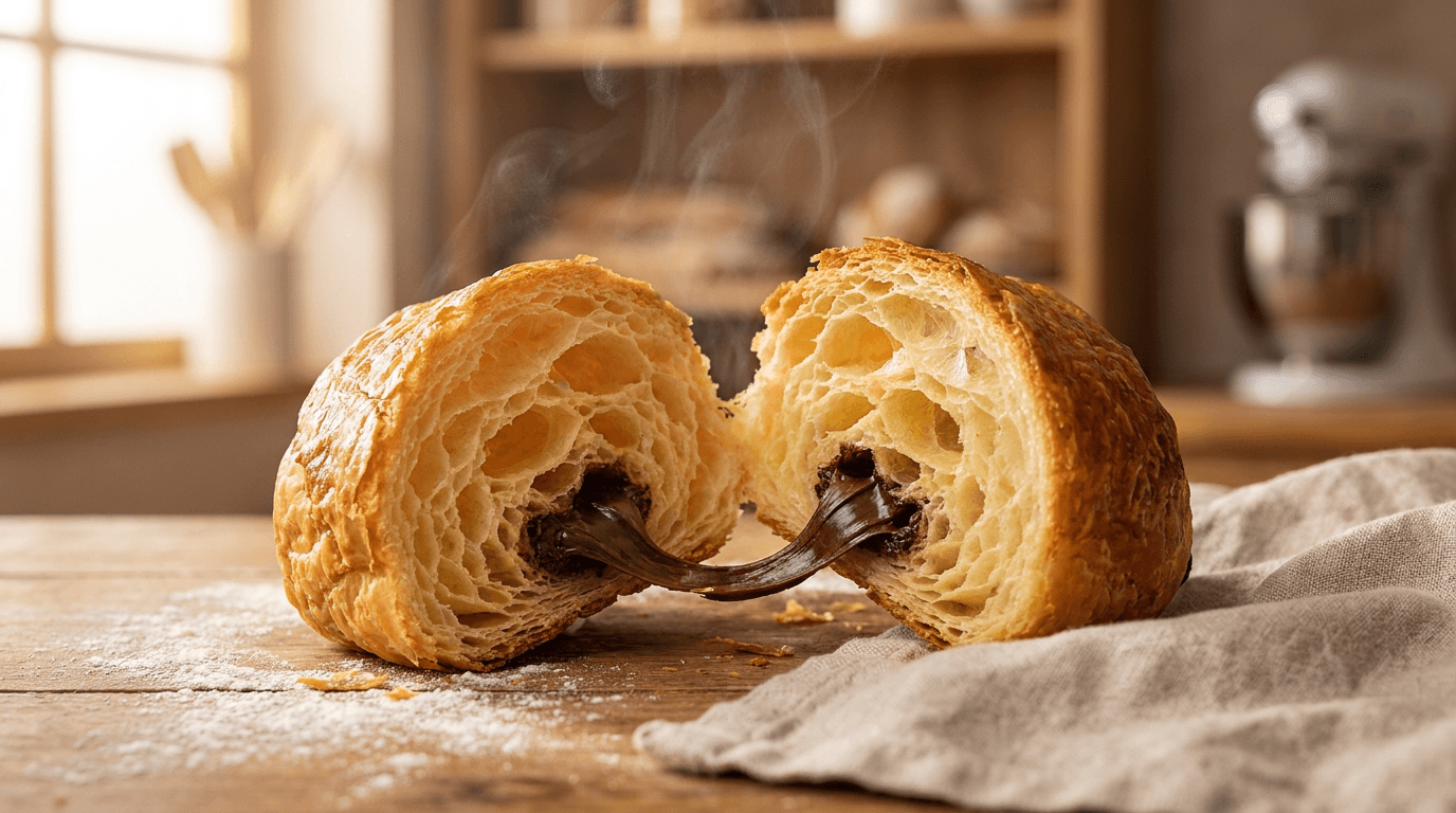 Chef Ceber Blog – Bakery-Style Pain au Chocolat – Flaky, buttery chocolate croissants made the proper way — with real chocolate
