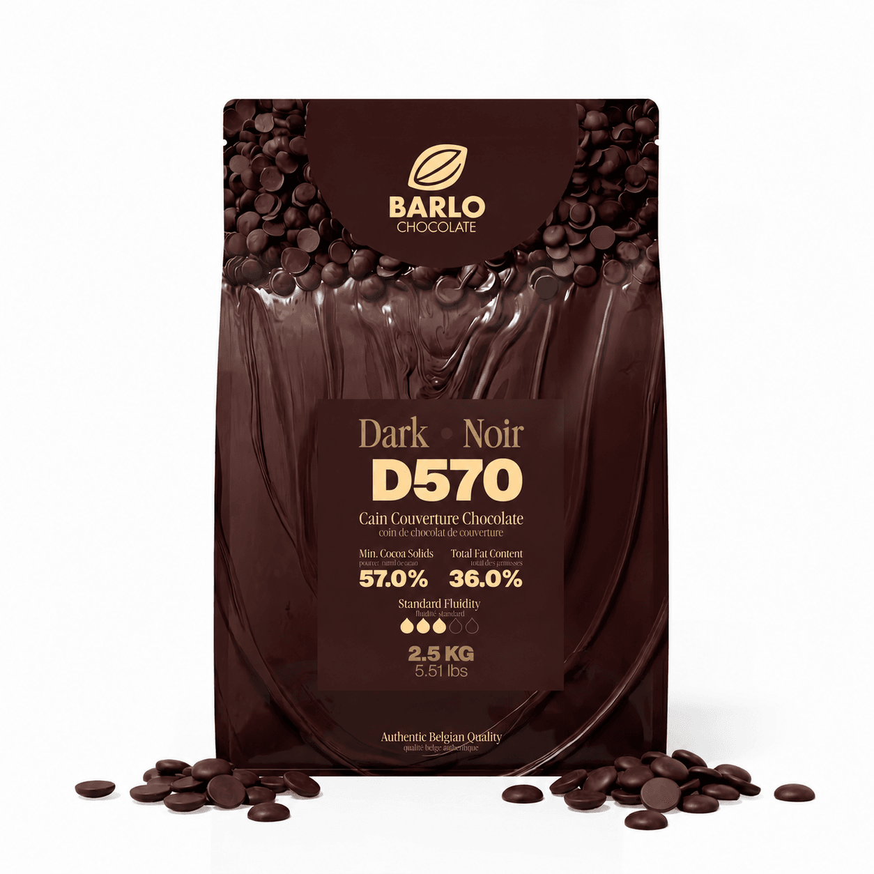 Chef Ceber D570 Dark Couverture Coin Chocolate 57% D570 Dark Couverture Coin Chocolate 57% Chocolate – Image 1