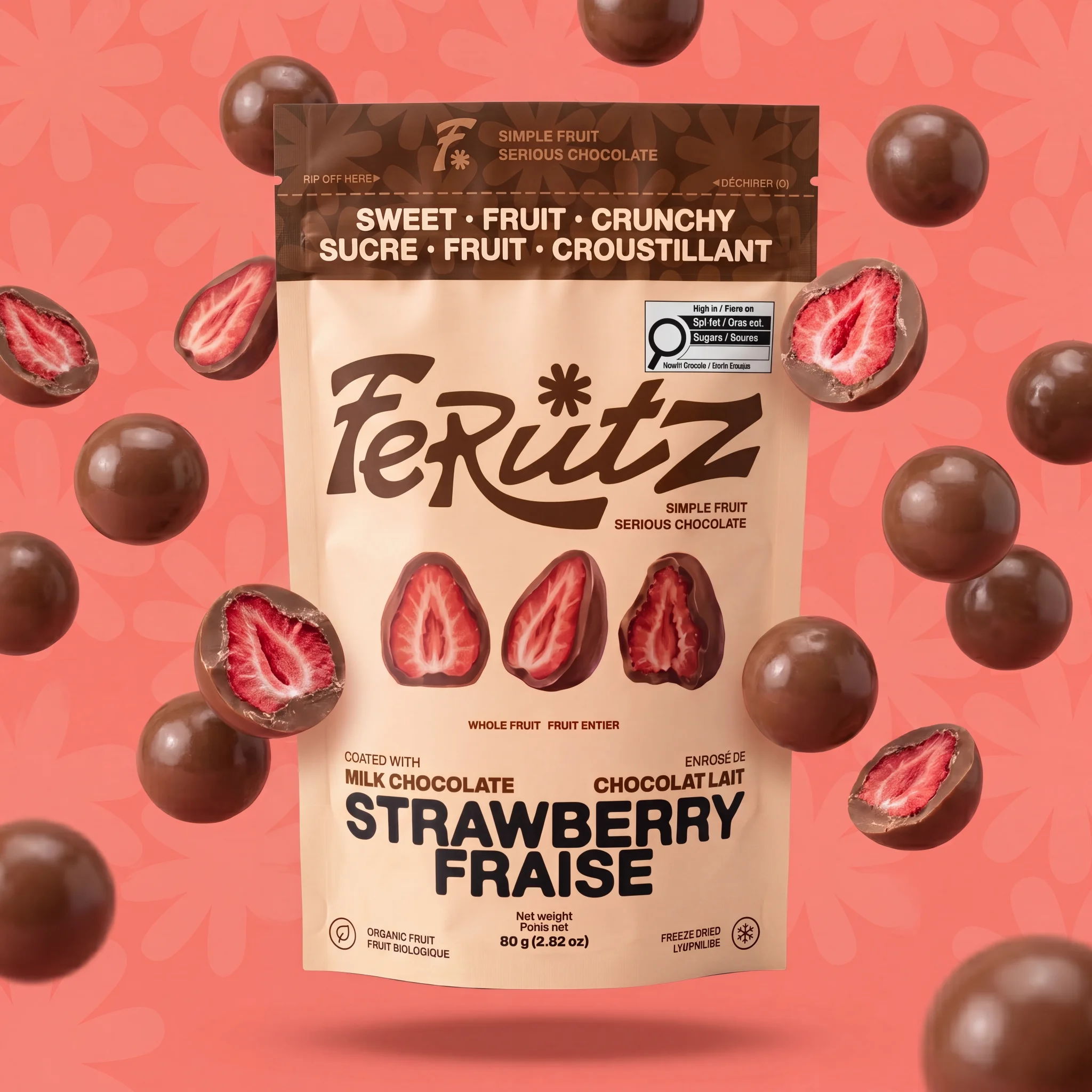 Chef Ceber Milk Chocolate Coated Freeze-Dried Strawberry Milk Chocolate Coated Freeze-Dried Strawberry Chocolate – Image 5