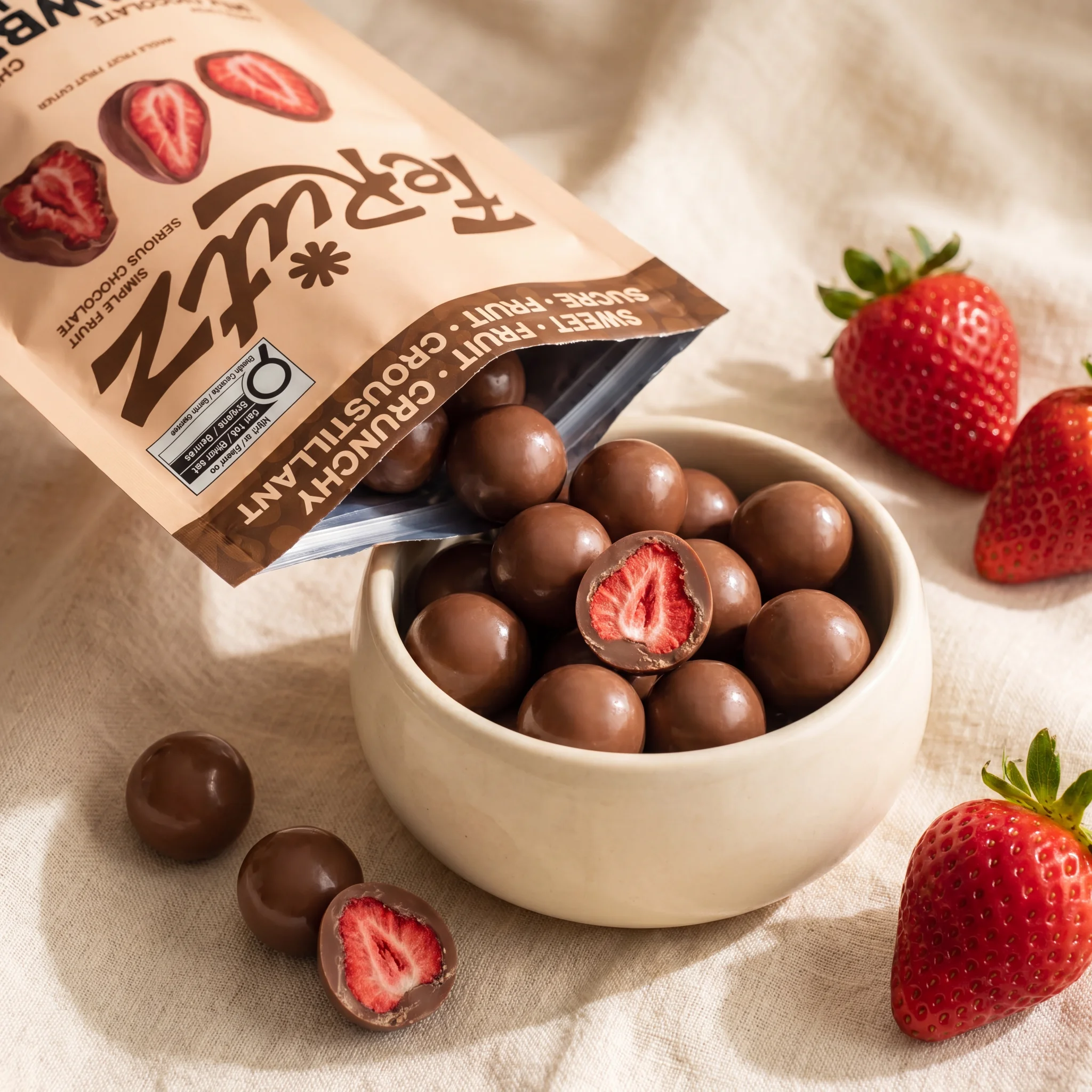Chef Ceber Milk Chocolate Coated Freeze-Dried Strawberry Milk Chocolate Coated Freeze-Dried Strawberry Chocolate – Image 4