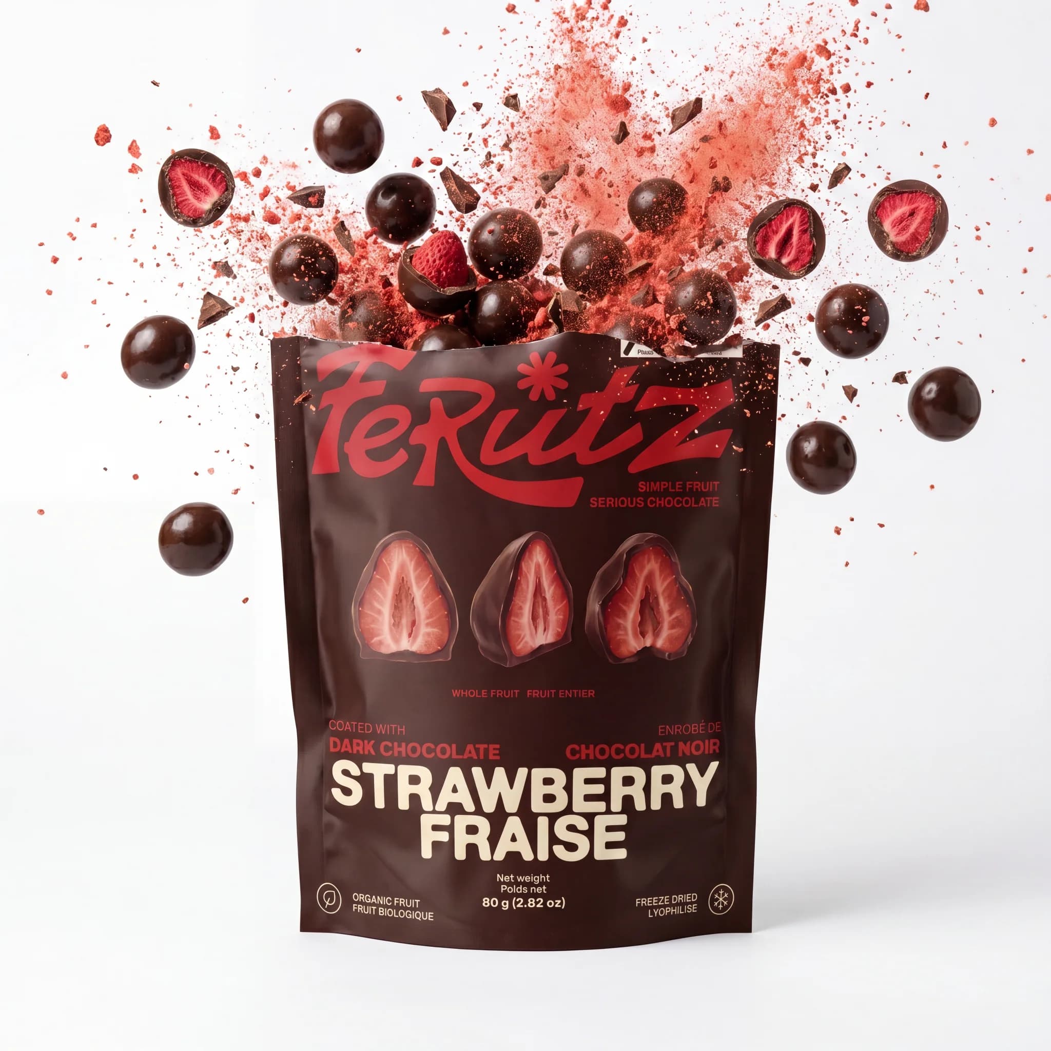 Chef Ceber Dark Chocolate Coated Freeze-Dried Strawberry Dark Chocolate Coated Freeze-Dried Strawberry Chocolate – Image 2