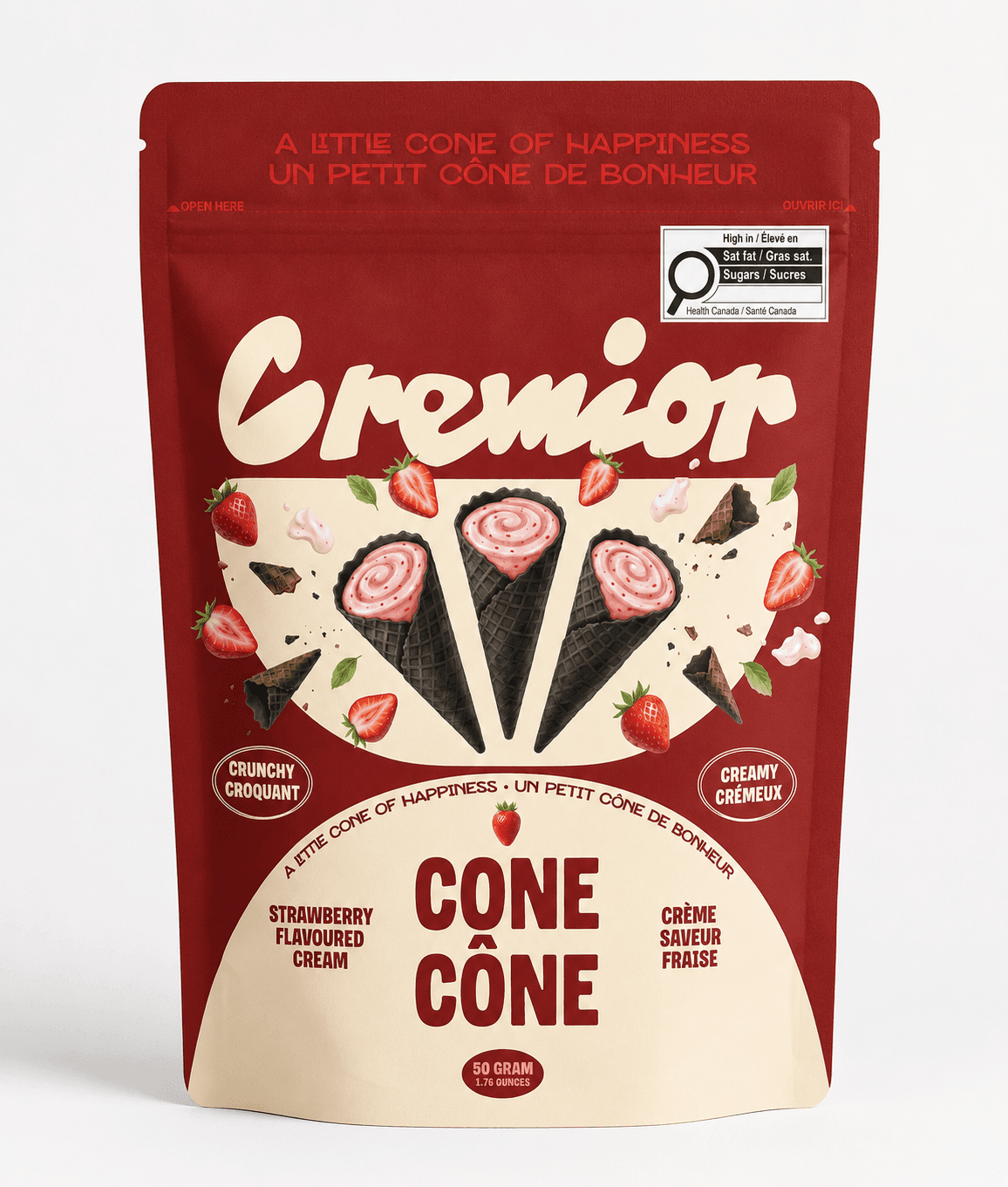 Chef Ceber Strawberry Cream Cocoa Cone Strawberry Cream Cocoa Cone Chocolate – Image 1
