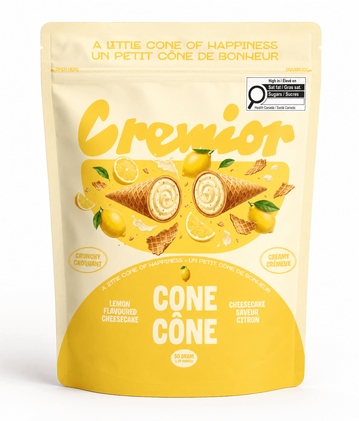Chef Ceber Lemon Cheesecake Cream Cocoa Cone Lemon Cheesecake Cream Cocoa Cone Chocolate – Image 1