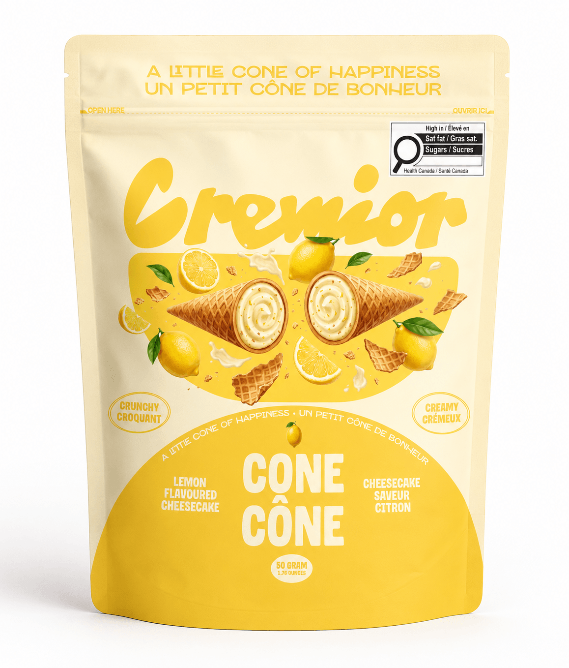 Chef Ceber Lemon Cheesecake Cream Cocoa Cone Lemon Cheesecake Cream Cocoa Cone Chocolate – Image 1