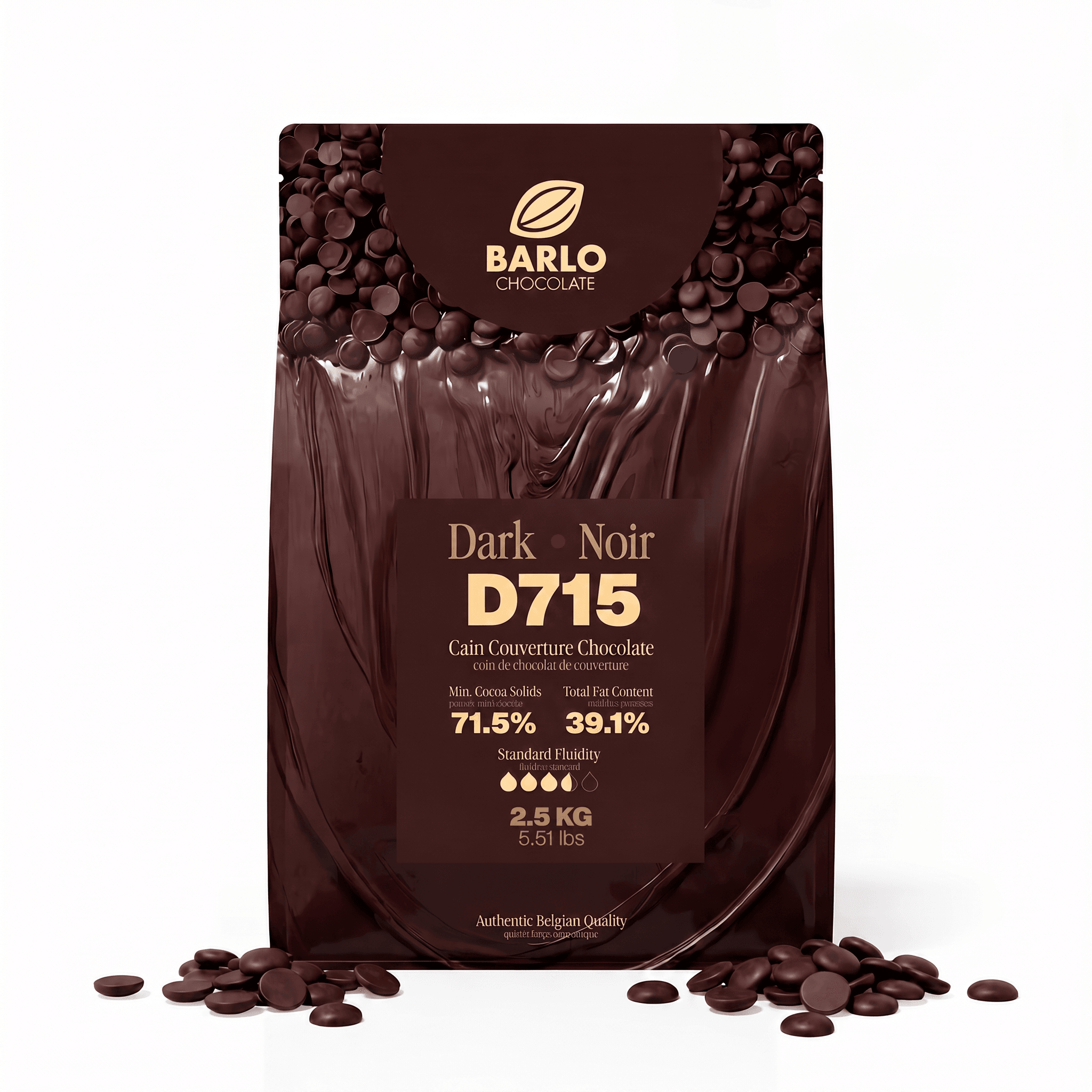 Chef Ceber D715 71.5% Dark Couverture Chocolate Drops D715 71.5% Dark Couverture Chocolate Drops Chocolate – Image 1