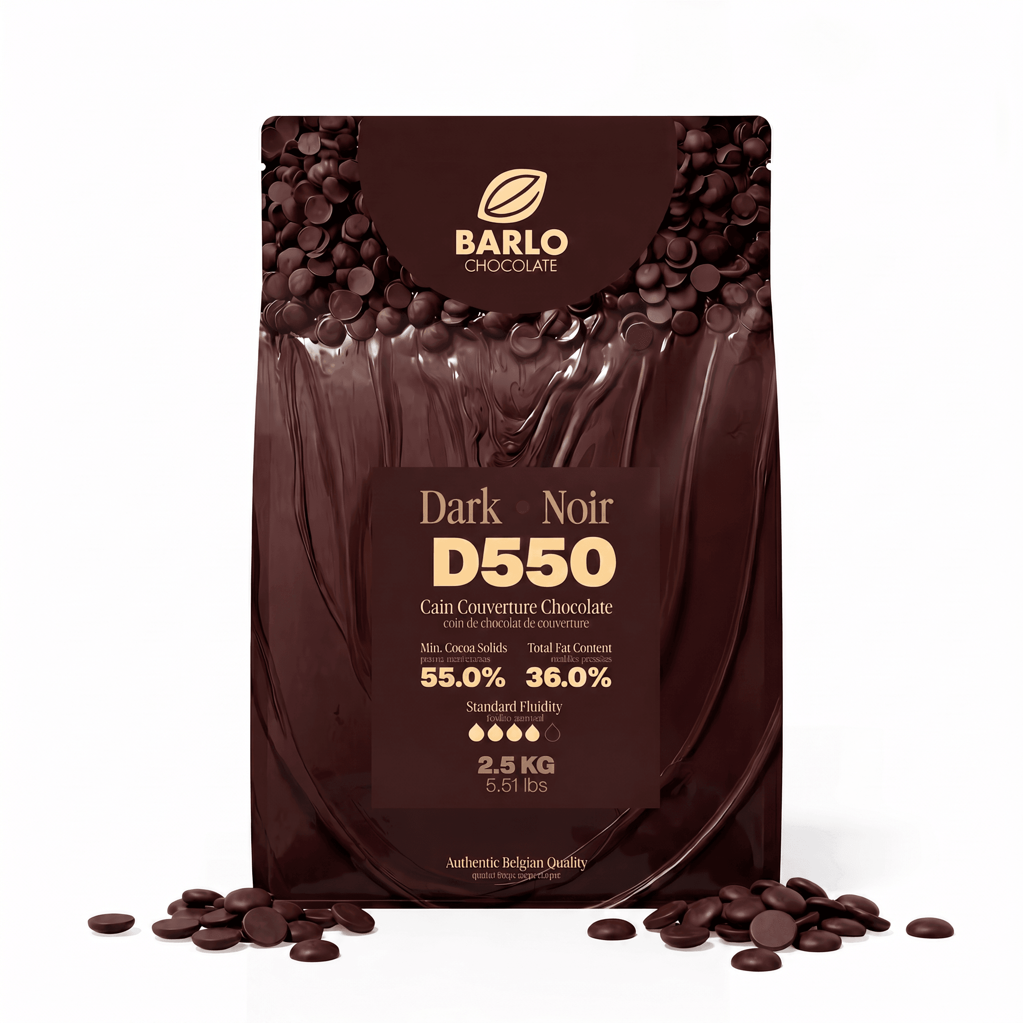 Chef Ceber D550 55% Dark Couverture Chocolate Drops D550 55% Dark Couverture Chocolate Drops Chocolate – Image 1