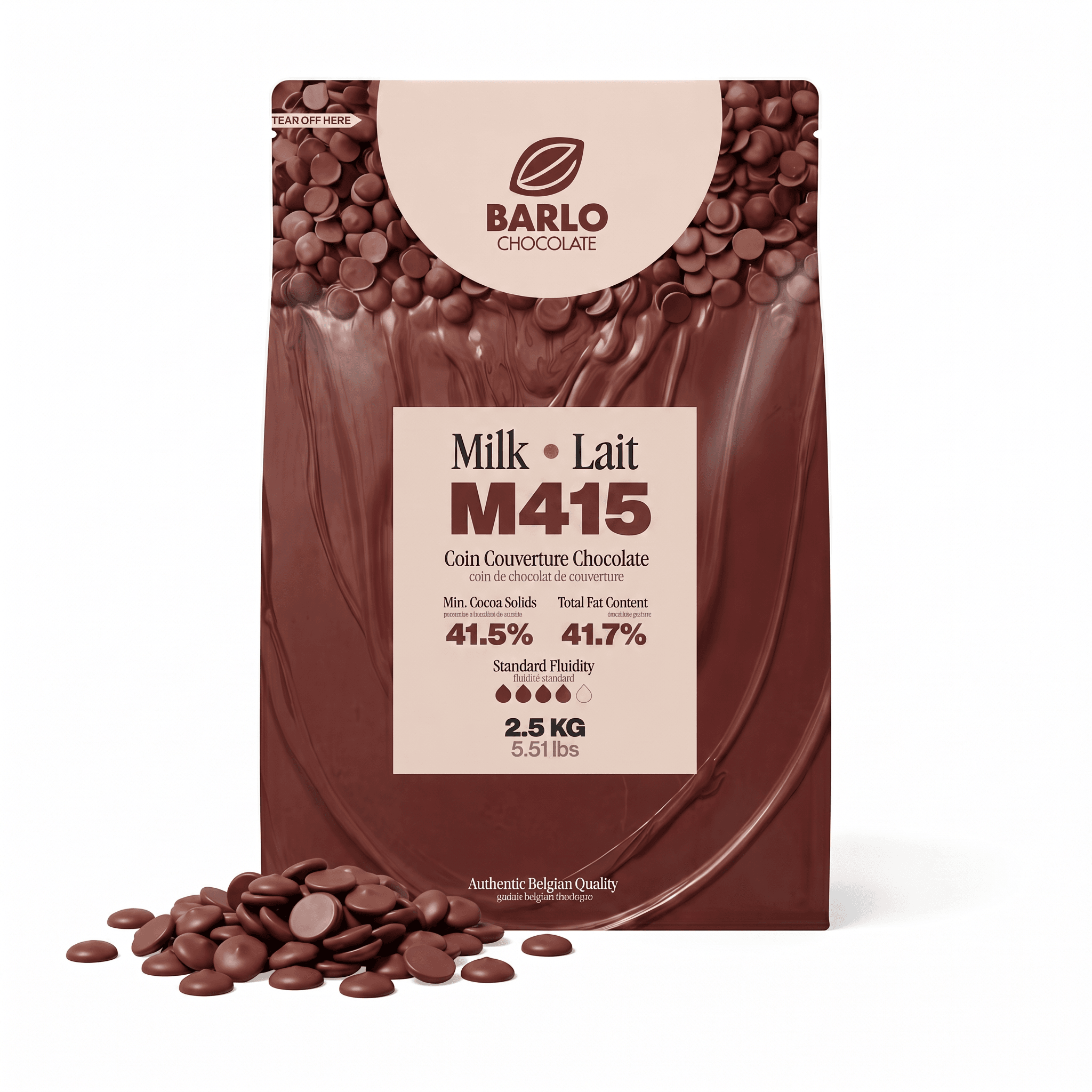Chef Ceber M415 41.5% Milk Couverture Chocolate Drops M415 41.5% Milk Couverture Chocolate Drops Chocolate – Image 1
