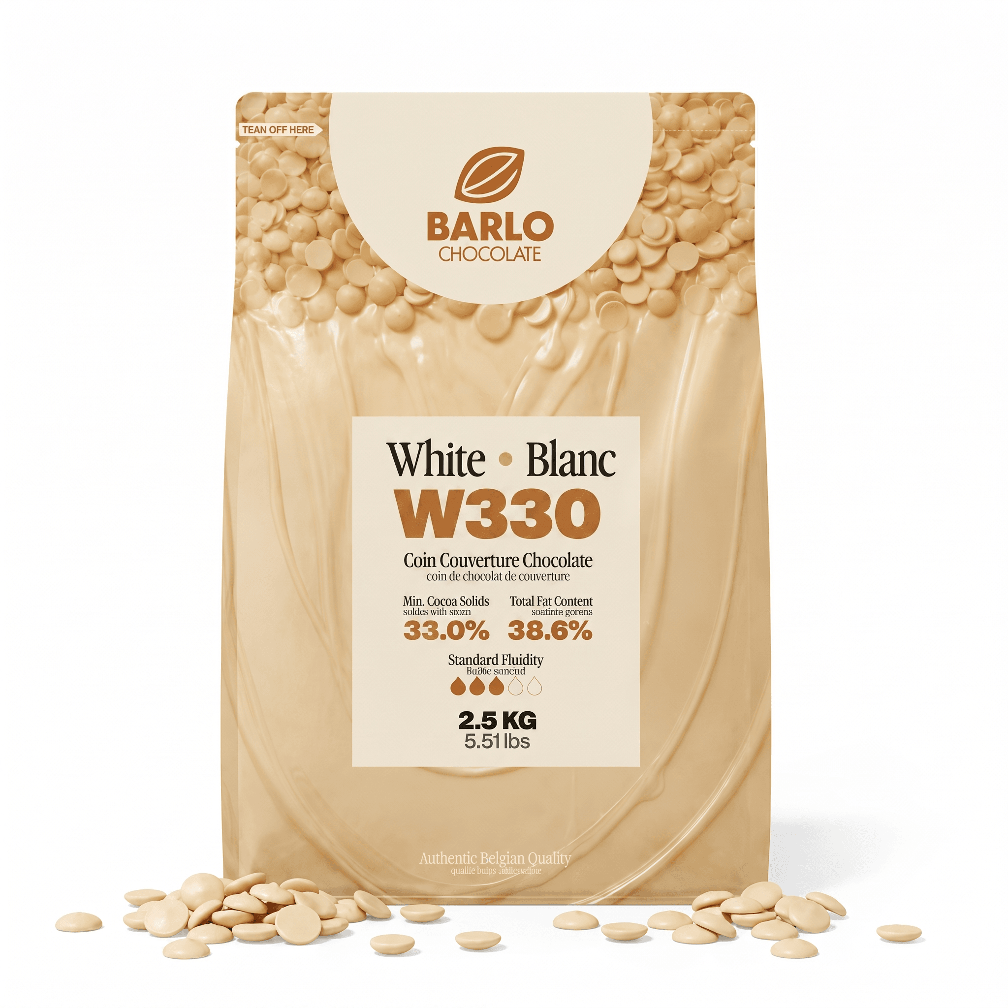 Chef Ceber W330 33% White Couverture Chocolate Drops W330 33% White Couverture Chocolate Drops Chocolate – Image 1