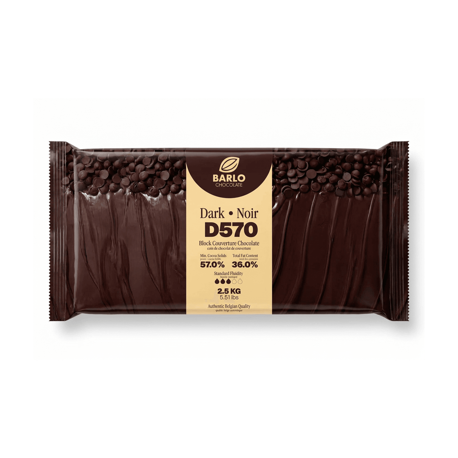 Chef Ceber D570 57% Dark Couverture Chocolate Block D570 57% Dark Couverture Chocolate Block Chocolate – Image 1