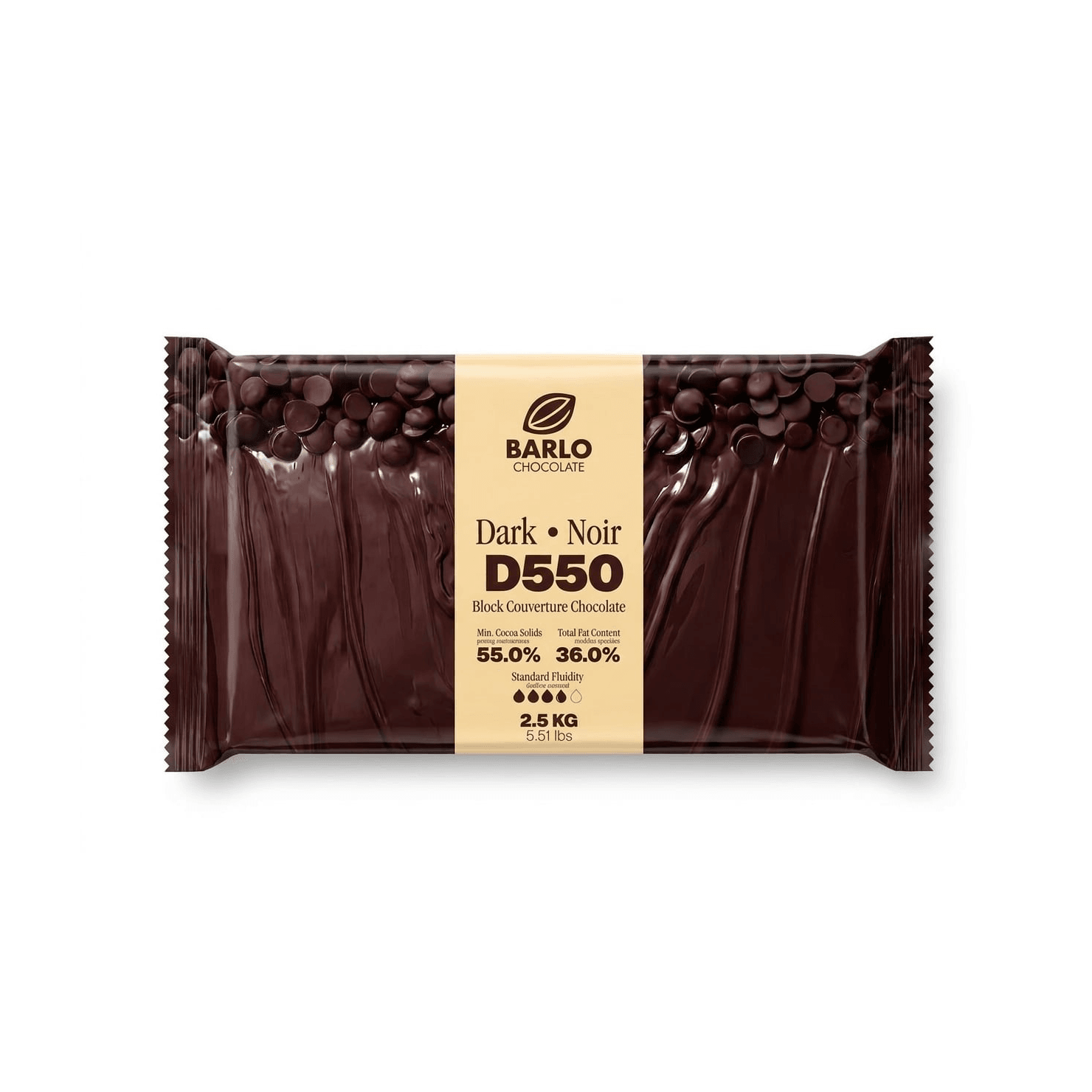 Chef Ceber D550 55% Dark Couverture Chocolate Block D550 55% Dark Couverture Chocolate Block Chocolate – Image 1