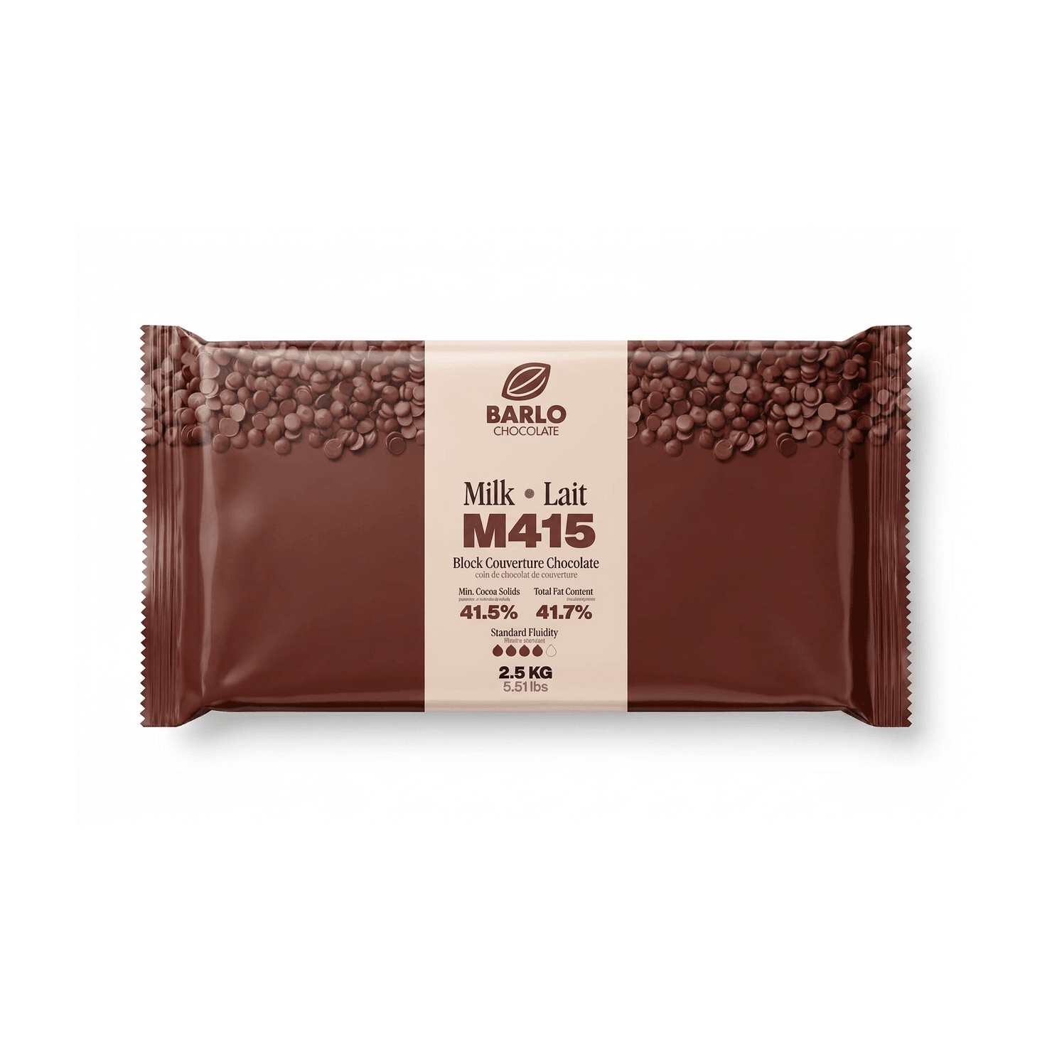 Chef Ceber M415 41.5% Milk Couverture Chocolate Block M415 41.5% Milk Couverture Chocolate Block Chocolate – Image 1