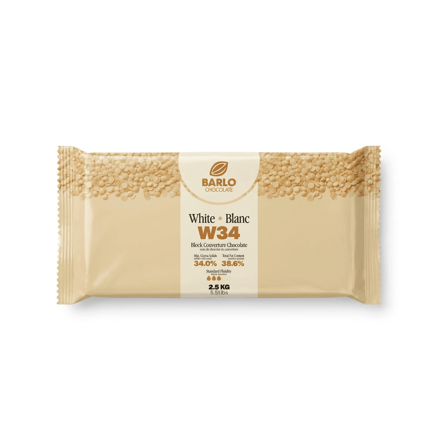 Chef Ceber W34 34% White Couverture Chocolate Block W34 34% White Couverture Chocolate Block Chocolate – Image 1