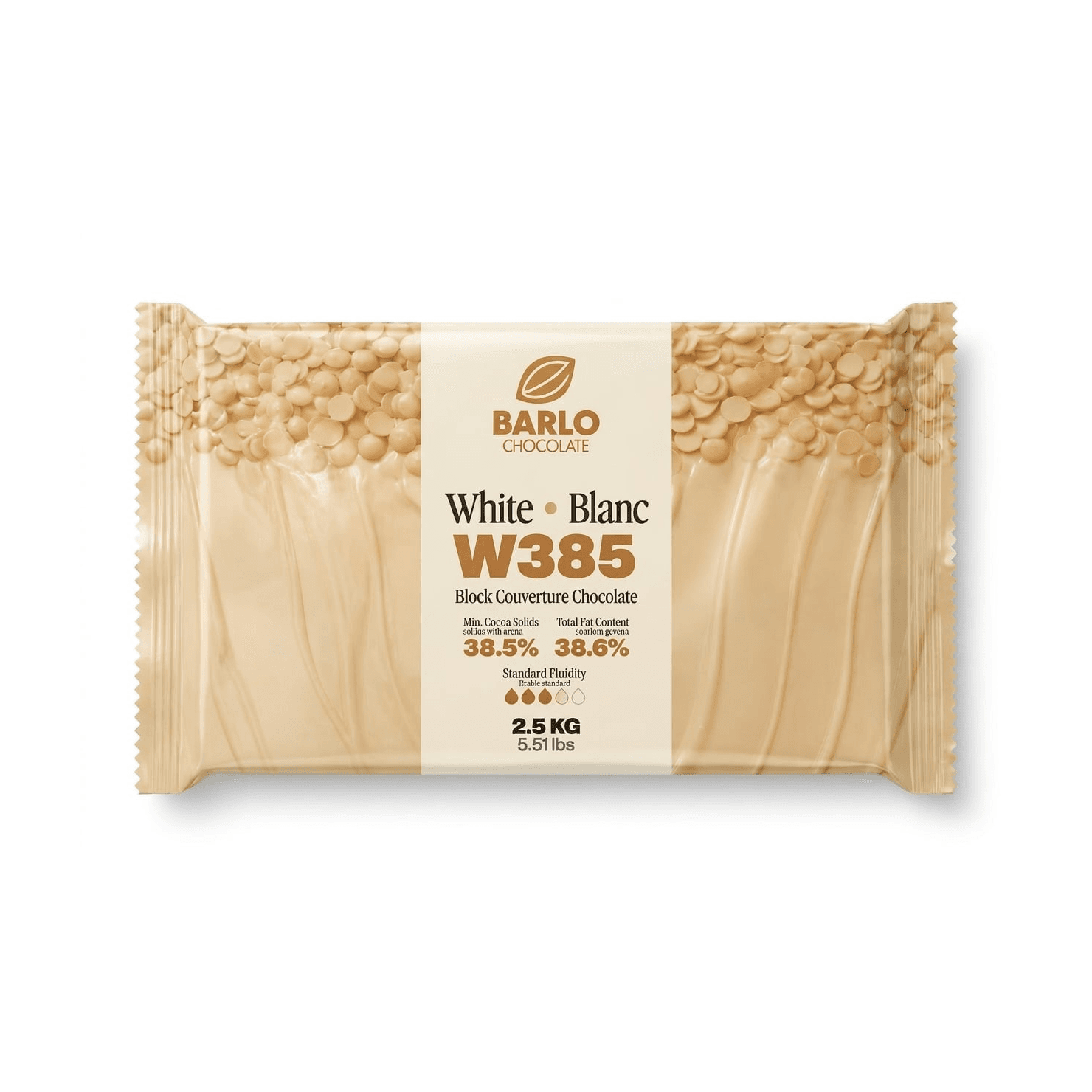 Chef Ceber W385 38.5% White Couverture Chocolate Block W385 38.5% White Couverture Chocolate Block Chocolate – Image 1