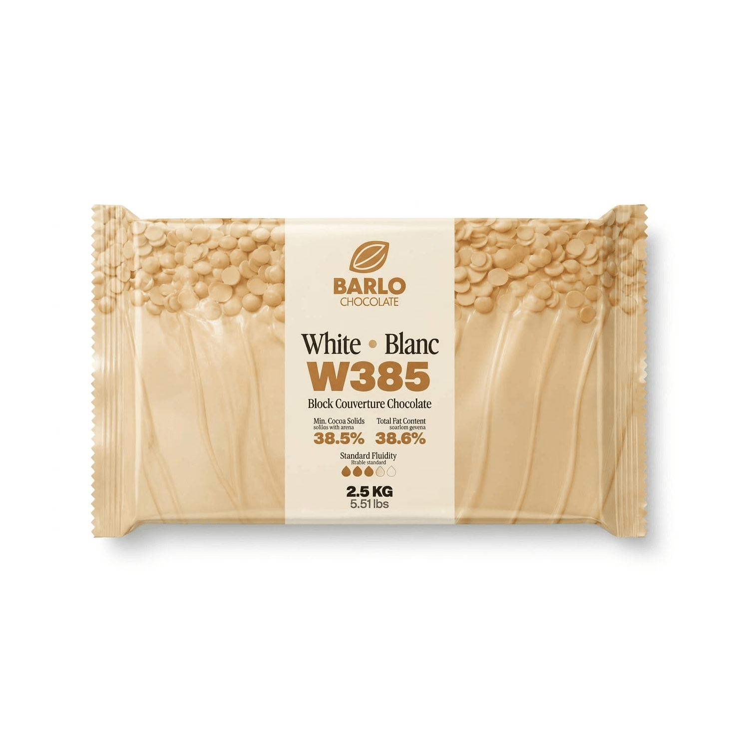 Chef Ceber W385 38.5% White Couverture Chocolate Block W385 38.5% White Couverture Chocolate Block Chocolate – Image 1
