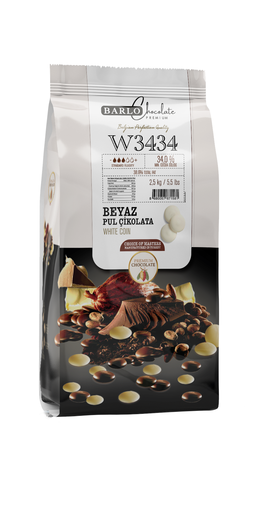 W3434 White Chocolate Coins 34%